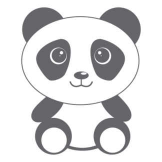 Cute Begging Panda Decal (Grey)